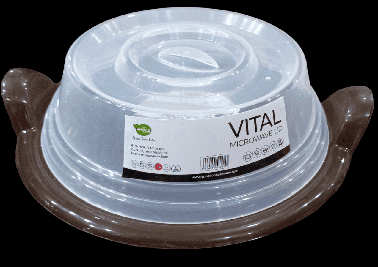 Vital Microwave Lid With Tray, Kitchen Cake Baking Bowl With Cover, Plastic Oven Food Cover, Microwave Plate Cover