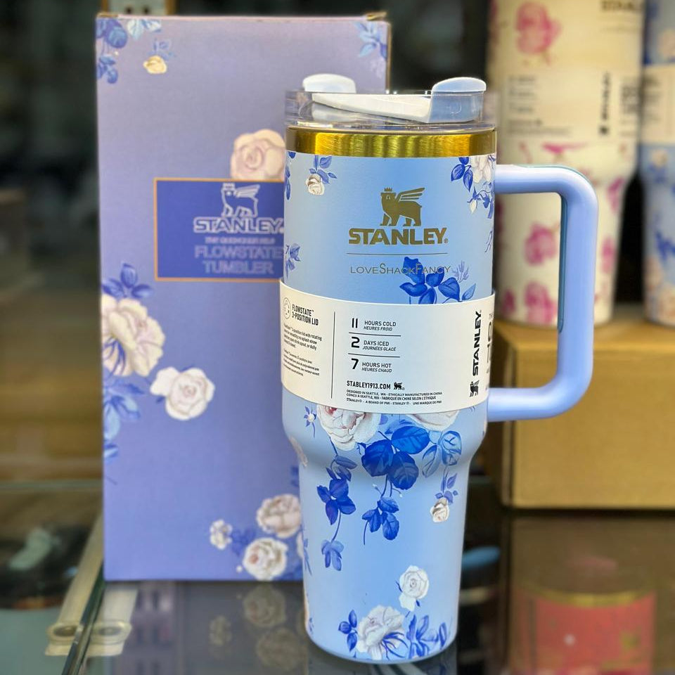The Stanley x LoveShackFancy Quencher | 40 OZ | Everblooming Rosettes  | Printed Box