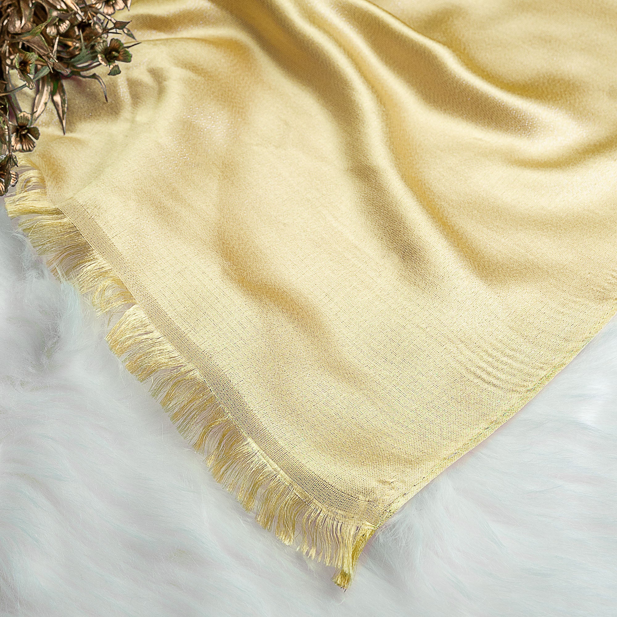 Woven Zari Lawn - Light Gold