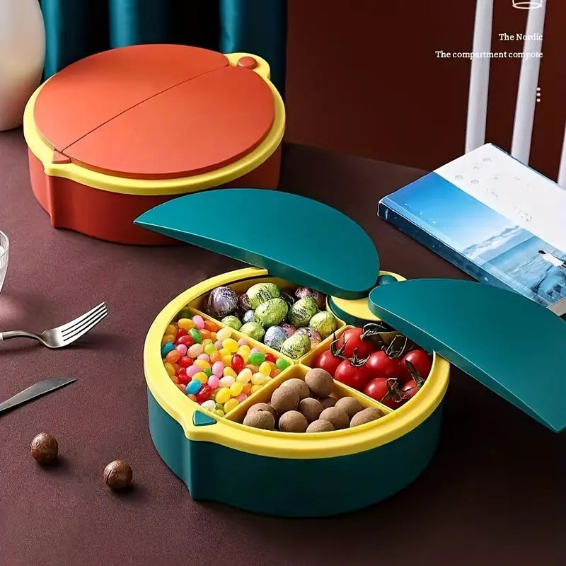 Lady Bug Candy Box, Household Divided Fruit Bowl with Lid, Plastic Snack Serving Tray, Food Storage Organizer, Multifunction Dried Fruit Box, Simple Dried Fruit Bowl Food Storage Containers