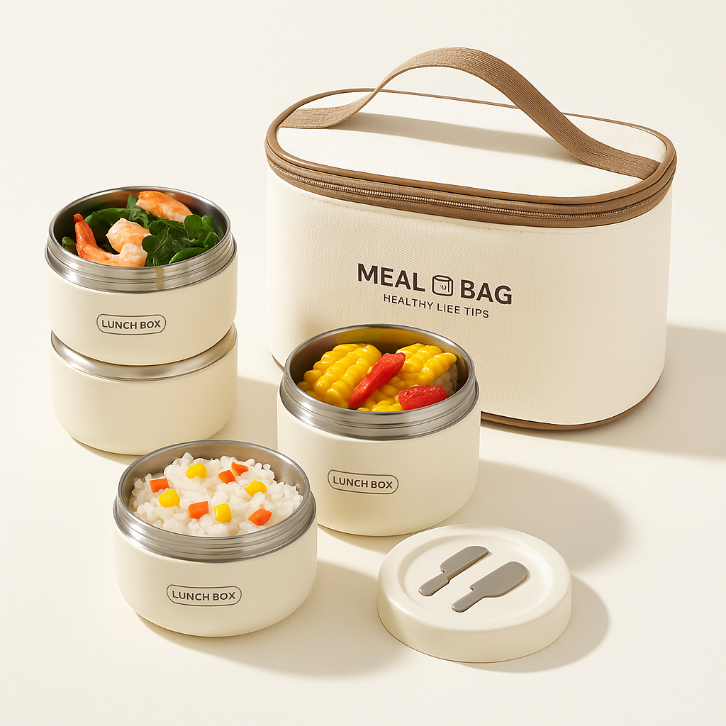 Thermal Lunch Box Set with Carry Bag