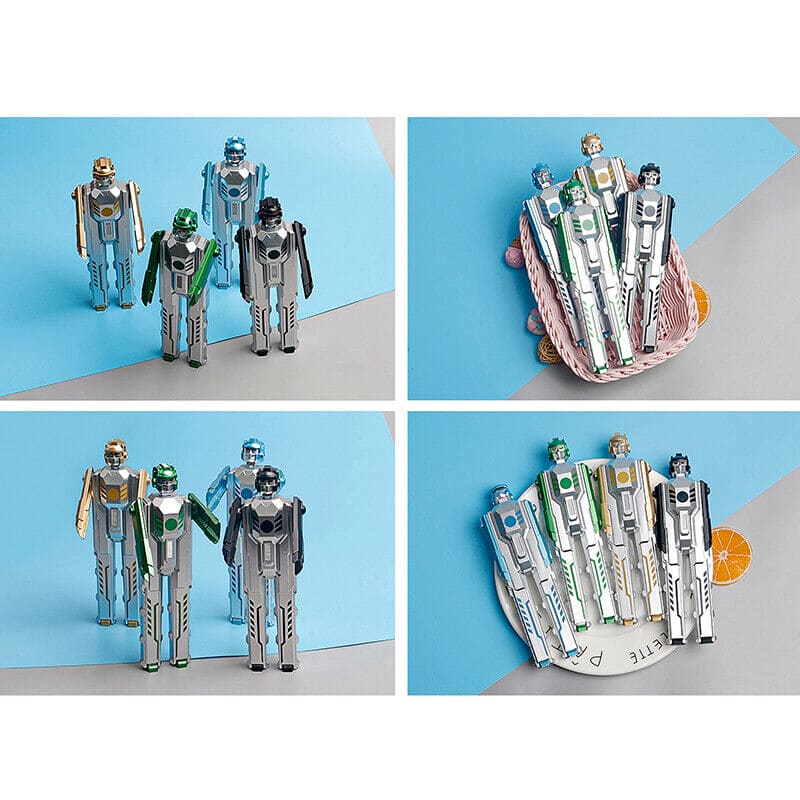 Creative Deformation Robot Shape Gel Pen, Detachable Twin Transformers Gel Pen, Creative Robot Shape Gel Pen, Folding Robotic Gel Pen, 2 In 1 Ball Pen For Kids, Ink Signature Pen, Stationary Student Writing Office Supplies