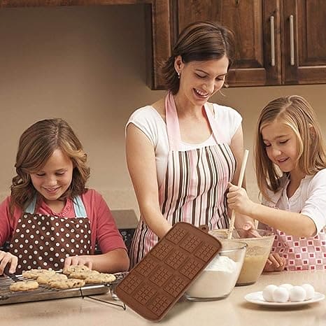 Silicone Chocolate Mini Bar Mold, 12 Even Chocolate Mold, Fondant Patisserie Candy Bar Mold, Non Stick Cake Decoration Mold, Mini Waffle Shape Mold, Flexible Clip-On Bar Trays Suitable for Chocolate, Kitchen Baking Accessories