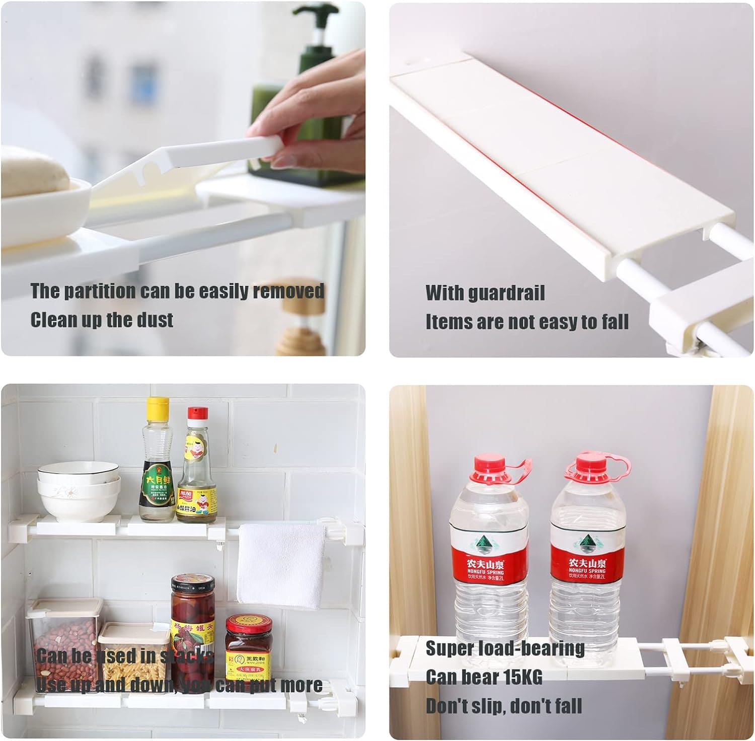 Telescopic Rod Rack, Adjustable Closet Storage Shelve, Wall Mounted Partition Separator Board, Window Sill Retractable Storage Rack, Multipurpose Shelves Cabinet Holder, Retractable Gap Storage Rack