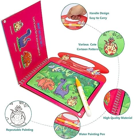 Reusable Magic Water Book, Creative Children Magical Drawing Books with Pen.