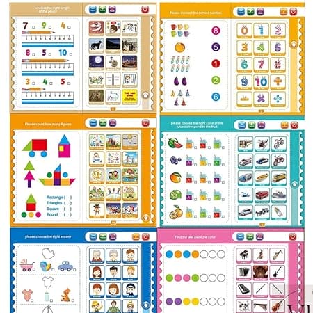 Kids Intelligence Book, English Learning Computer Machine, Kids Study Voice Electronic Book, Smart Baby Language E Book, Kids Intelligence Book Sound Book for Children, English Letters & Words Learning Book, Fun Educational Toys