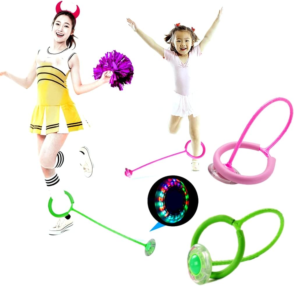 Foot Flashing Ankle Jumping Rope Ball, Glowing Bouncing Fitness Sports Swing Ball, Flash Jumping Bouncing Ball, Children Skip It Ball, Skipping Rope Swing Ball, Foldable Ankle Skip Ball