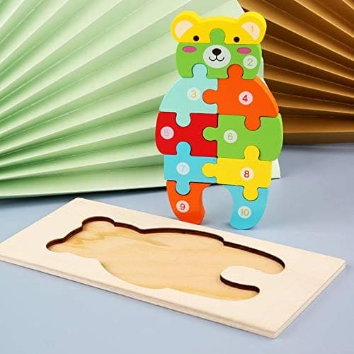 Jigsaw 3D Puzzle Set, Animal Cartoon 3D Puzzle Toys, Blocks Matching Toys, Hand Grip Plate Toddler Toys, Montessori Wooden Puzzles For Children, Kids Educational Learning Jigsaw Puzzle