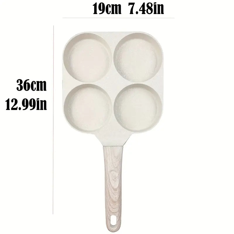 Four Round Egg Pan, Multi Pancake Pan, 4 Cavity Breakfast Omelet Pot, Non-Stick Frying Pan