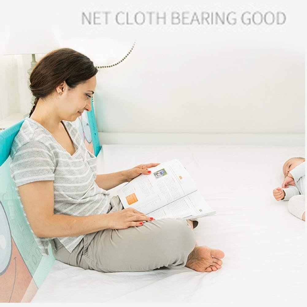 Children Bed Barrier, Baby Bed Safety Guard, Fence Guardrail Security, Foldable Baby Bed Fencing Gate, Crib Adjustable Safety Kids Rails, Safety Protection Guard Beige for Toddler, Up & Down Falling Protector Bed Rails for Kids