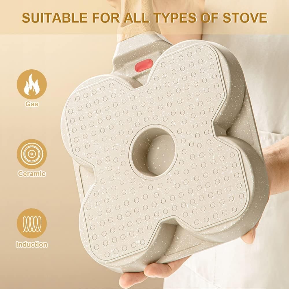 Four Round Egg Pan, Multi Pancake Pan, 4 Cavity Breakfast Omelet Pot, Non-Stick Frying Pan