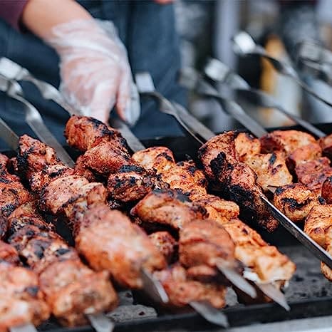 Set Of 5 Reusable BBQ Skewers, Roasting Needle Roasting Tool Brochettes Tong, Kabab Skewers Stick For Outdoor, Picnic Skewers