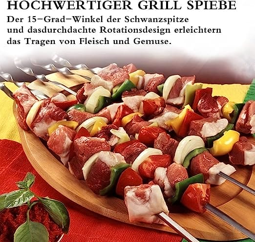 Set Of 5 Reusable BBQ Skewers, Roasting Needle Roasting Tool Brochettes Tong, Kabab Skewers Stick For Outdoor, Picnic Skewers