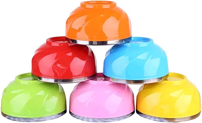 Candy Color Stainless Steel Bowl, Double Layer Creative Noodle Bowl Soup Bowl, Children Dinnerware Heat Insulation Rice Bowl, Stainless Steel Food Salad Container, Kitchen Utensils, Anti-scalding Kids Rice, Soup, Noodles, Salad Bowl