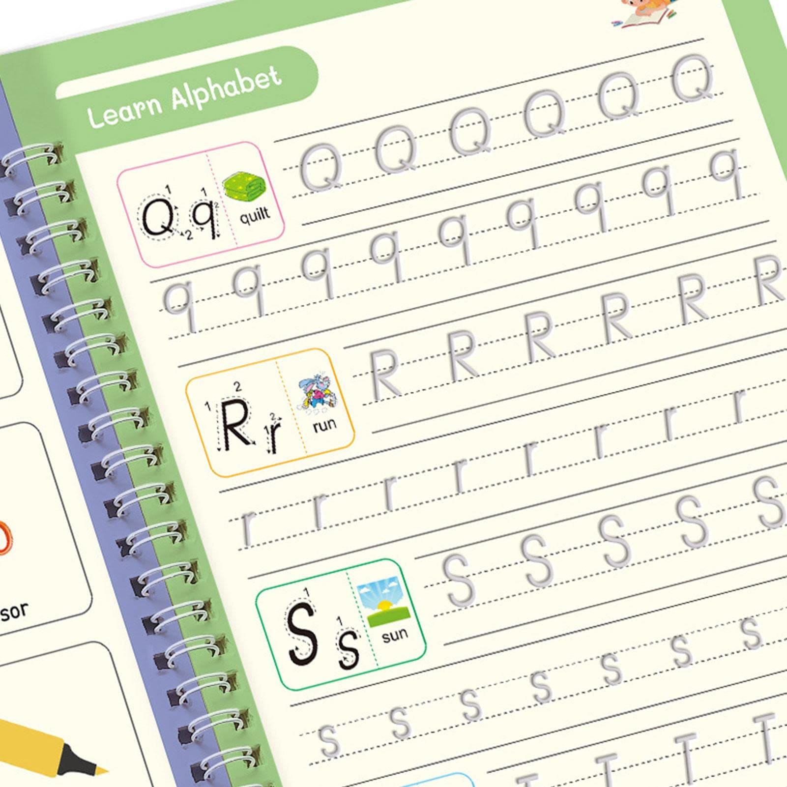 Set of 4 Child Learning Book, Writing Practice Copy Books.