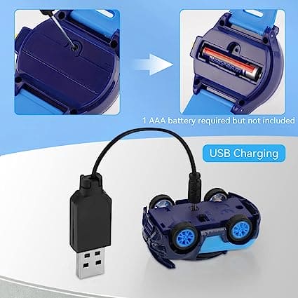 Mini Remote Control Watch Car, Silicon Strap Wrist Car Watch, Cute Wrist Racing Car Watch, Alloy RC Watch Car, Rechargeable RC Watch Car, Hand Controlled RC Car, Car Racing Toy For Kids