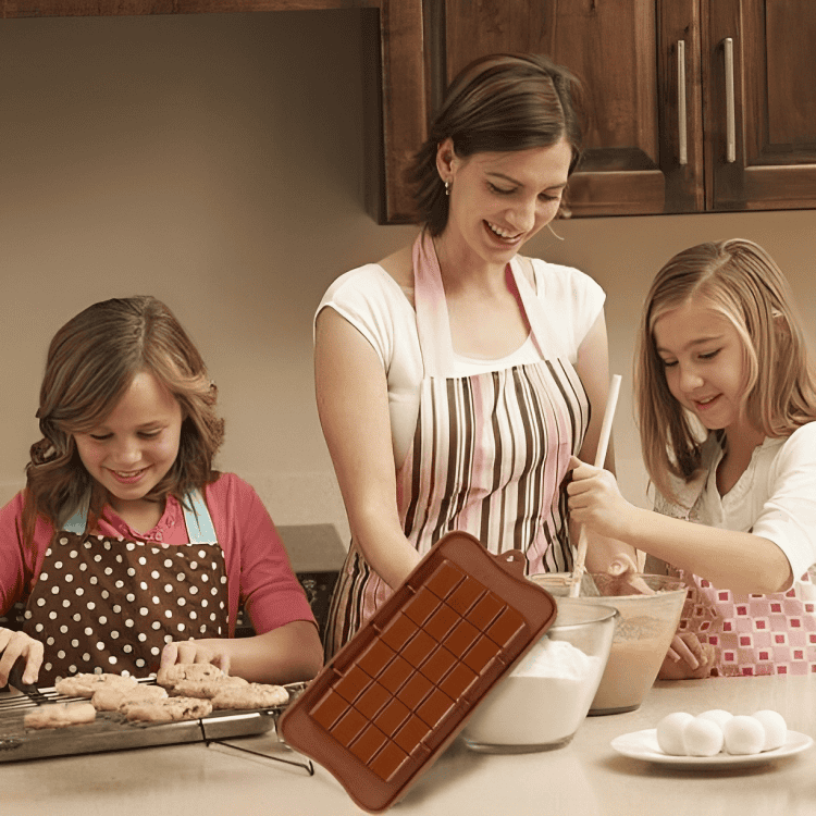 Silicone Cube Bar Mold, 24 Cavity Chocolate Bar Mold, Candy Maker Sugar Mold Bar, Bakeware Kitchen Baking Tool, Block Ice Tray, Non-Stick Reusable Candy and Energy Bar Mold, Cake Decoration Tools