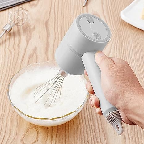 Mini Food Mixer, 3 In 1 Cordless Garlic Chopper, Electric Hand Mixer, Portable Manual Mixer, 3 Speed Adjustable Electric Egg Beater, Wireless Multifunction Hand Blender, USB Rechargeable Mini Food Chopper, Kitchen Blender For Baking Cooking