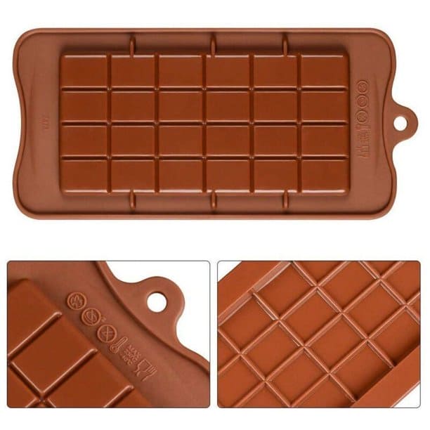 Silicone Cube Bar Mold, 24 Cavity Chocolate Bar Mold, Candy Maker Sugar Mold Bar, Bakeware Kitchen Baking Tool, Block Ice Tray, Non-Stick Reusable Candy and Energy Bar Mold, Cake Decoration Tools