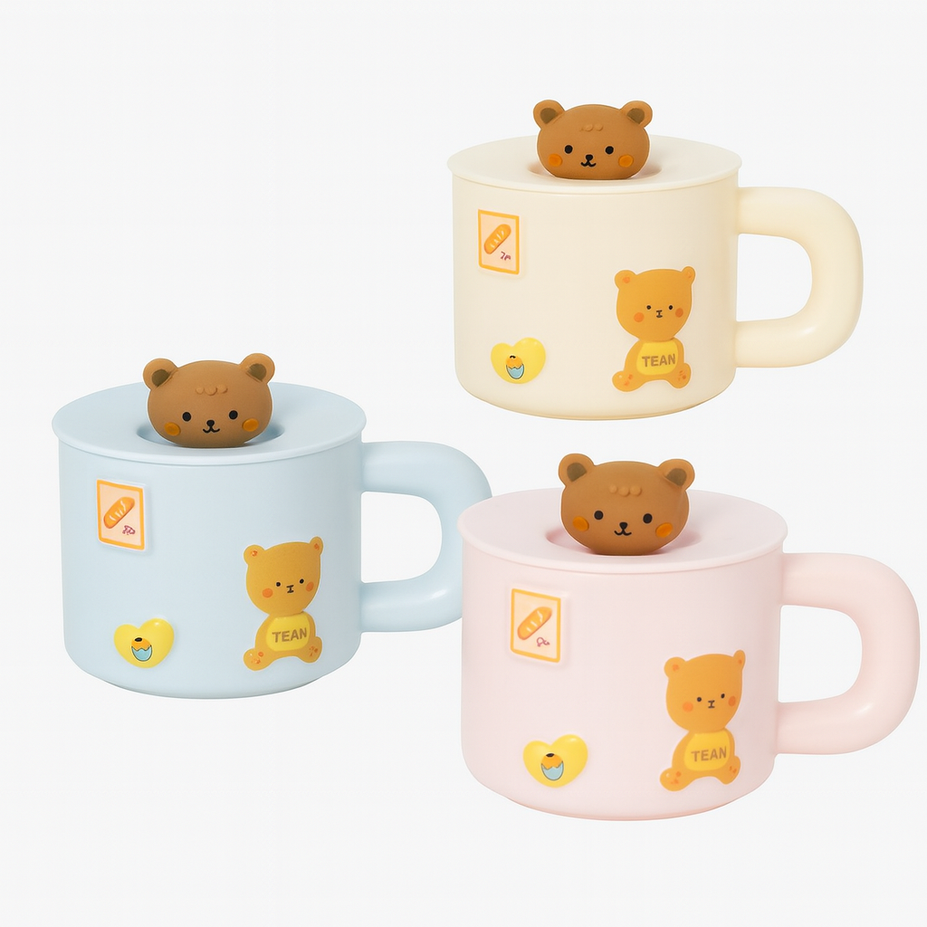 Ceramic Cute Bear Mug with Lid
