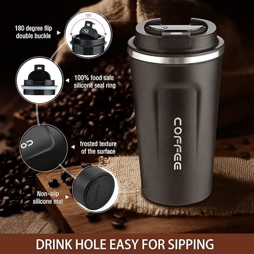Portable Travel Coffee Mug, Smart Digital Coffee Mug, Temperature Display Coffee Mug, Portable Tumbler Thermos Cup,Car Thermos Coffee Mug Travel Mug with Leak-proof Lid for Coffee, Tea, Cold Beverage, Ice Drinks, Travel Thermal Bottle