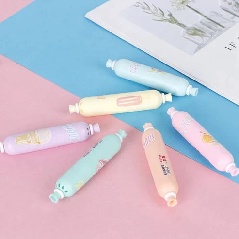 Cute Candy Shaped Highlighter, Chisel Tip Fine Grip Marker Pen, Fluorescent Coloring Pens for Student Office School Home