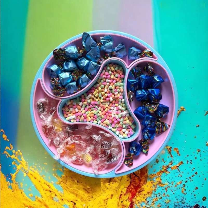 4 Compartment Dolphin Tray, Sasuke Food Divided Serving Plate, Multifunctional Food Storage Plate