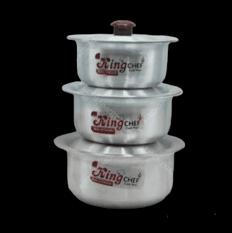 Set Of 3 Handi Set, Desi Handi Style Cooking Pots, Kitchen Cookware Set, Kitchen Dekchi Set Pot With Lid, Kitchen Cooking Bell Pot Stainless Steel Kitchen Ware Cooking Bowl