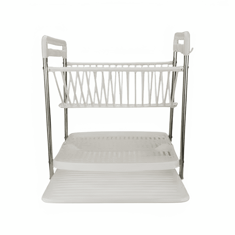 Solid Multifunctional Dish Rack, Utensils Dishes Drying Drainer, Two Level Kitchen Rack, Dish Drying Rack, Dishes Cutlery Dry Rack, Kitchen Bowl Plate Tableware Rack, Dinnerware Organizer Basket