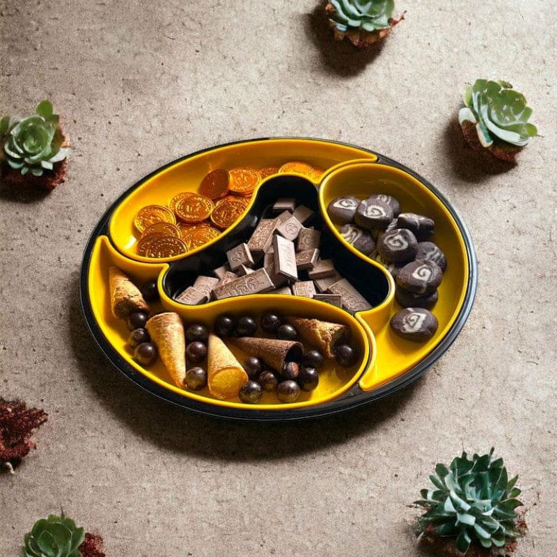 4 Compartment Dolphin Tray, Sasuke Food Divided Serving Plate, Multifunctional Food Storage Plate