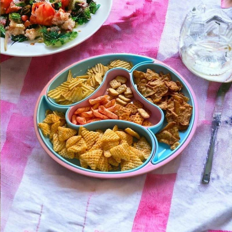 4 Compartment Dolphin Tray, Sasuke Food Divided Serving Plate, Multifunctional Food Storage Plate