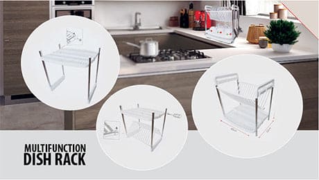 Solid Multifunctional Dish Rack, Utensils Dishes Drying Drainer, Two Level Kitchen Rack, Dish Drying Rack, Dishes Cutlery Dry Rack, Kitchen Bowl Plate Tableware Rack, Dinnerware Organizer Basket