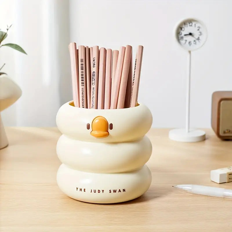 Cute Duck Pen Case, Creative Desktop Storage Box, Multifunctional Pen Case, Student Office Storage Case, Creative Pen Pencil Container, Container for Desk Accessories