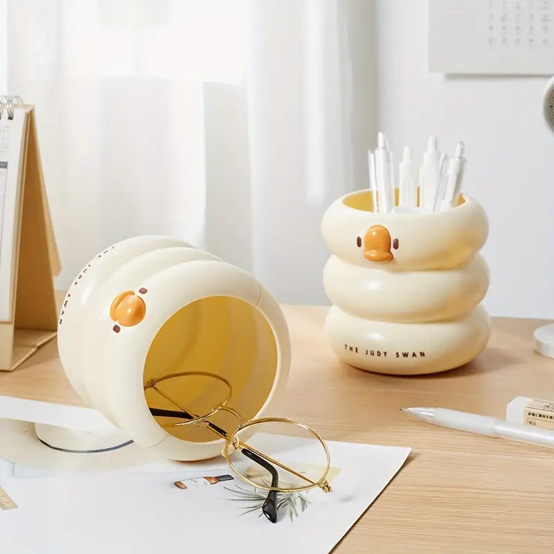 Cute Duck Pen Case, Creative Desktop Storage Box, Multifunctional Pen Case, Student Office Storage Case, Creative Pen Pencil Container, Container for Desk Accessories