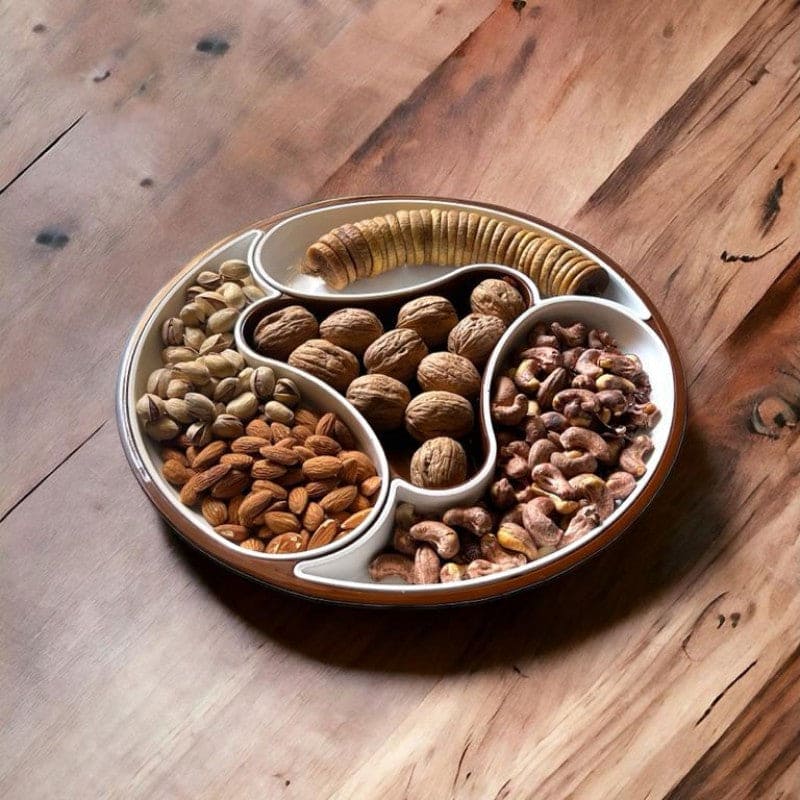 4 Compartment Dolphin Tray, Sasuke Food Divided Serving Plate, Multifunctional Food Storage Plate