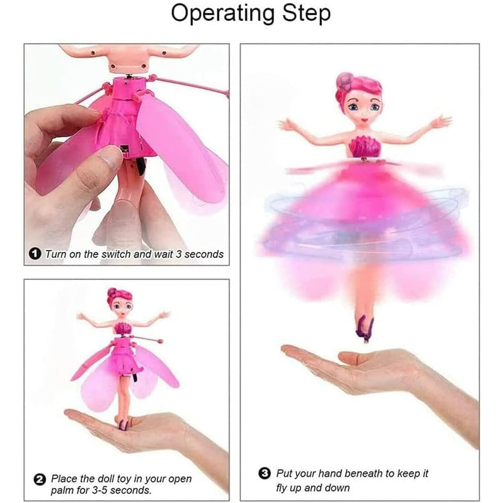 Flying Fairy Doll, Magical Flying Princess, Sensor Princess Flying Doll, Sky Dancer Flying Butterfly Doll, Infrared Induction Flying Light Up Toy, Hand Control Helicopter Doll