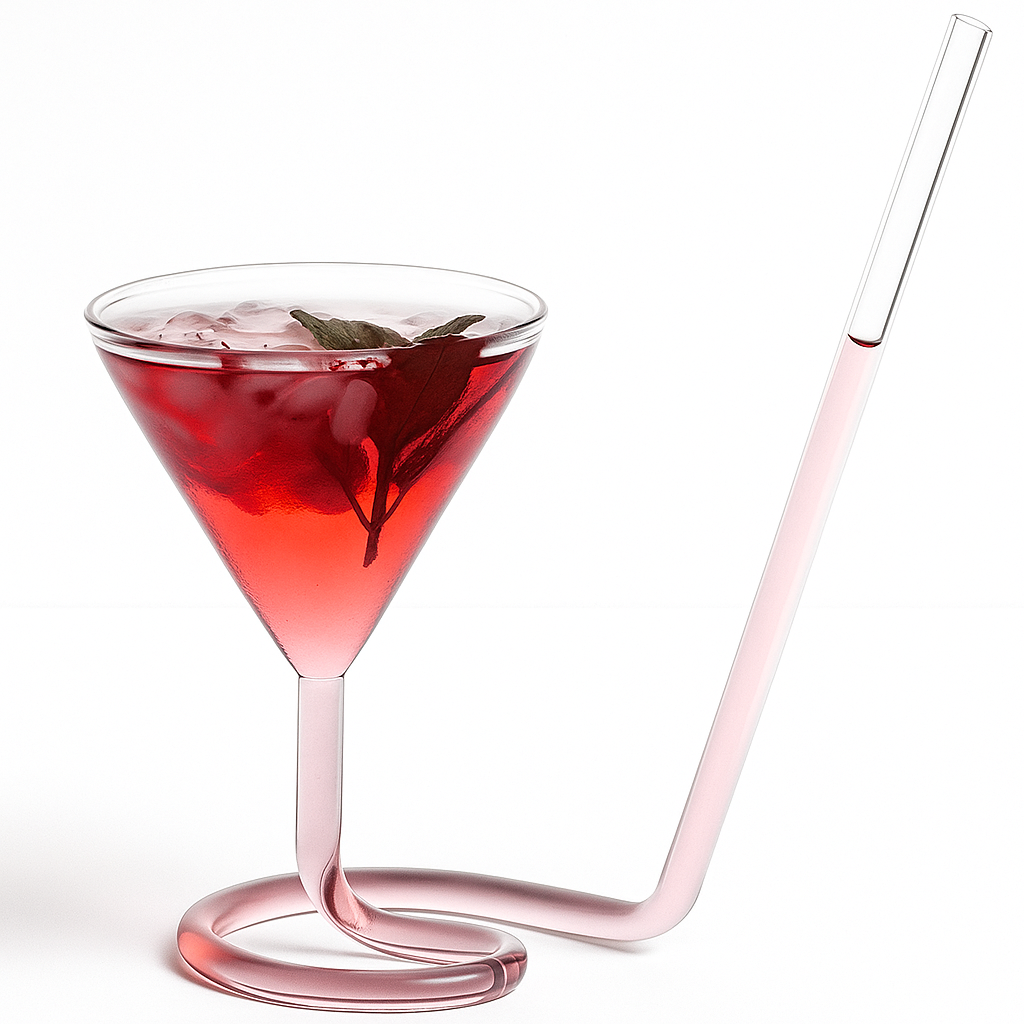 Spiral Straw Cocktail Glass