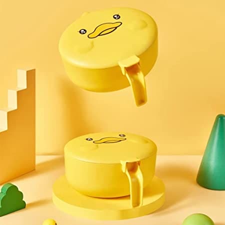 Duck Shape 4 Grid Spice Box, Seasoning Box Storage Container, 4 Compartment Enclosed Space Box, Spice Herbs Condiment Jar,  Kitchen Supplies Household Tool, Spice Jar with 4 Spoons