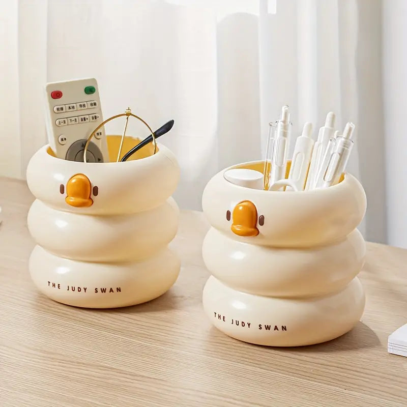 Cute Duck Pen Case, Creative Desktop Storage Box, Multifunctional Pen Case, Student Office Storage Case, Creative Pen Pencil Container, Container for Desk Accessories