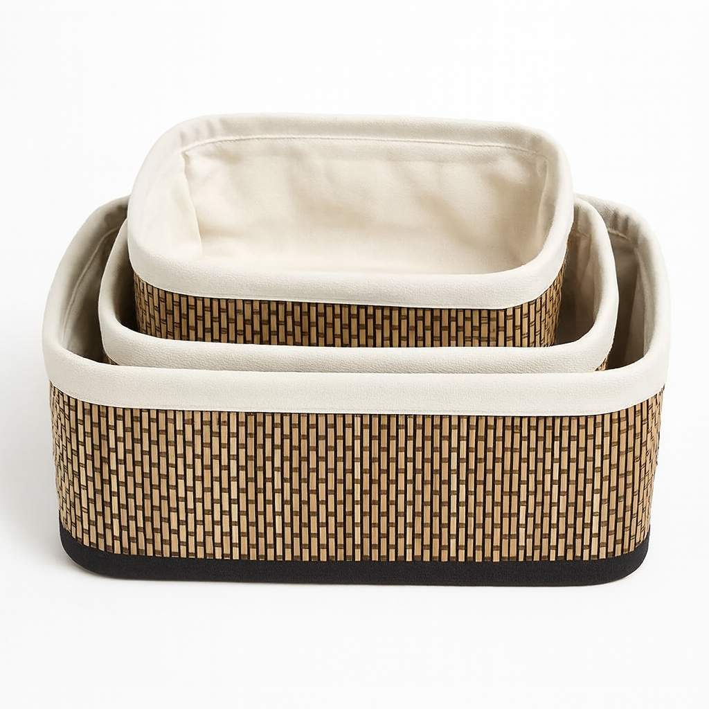 Multipurpose Bamboo Basket Set - Rectangular