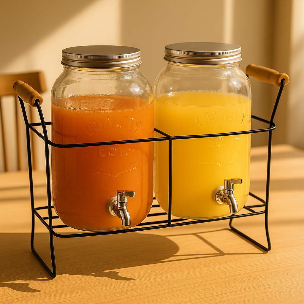 Double Drink Dispenser With Stand – 3.8L