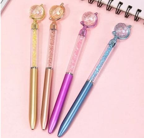 Novelty Globe Pen, Tellurion Shape Pens Earth Pen, Crystal Globe Glitter Topper Pen, Twistable Ballpoint Pen, Crystal Quicksand Pen