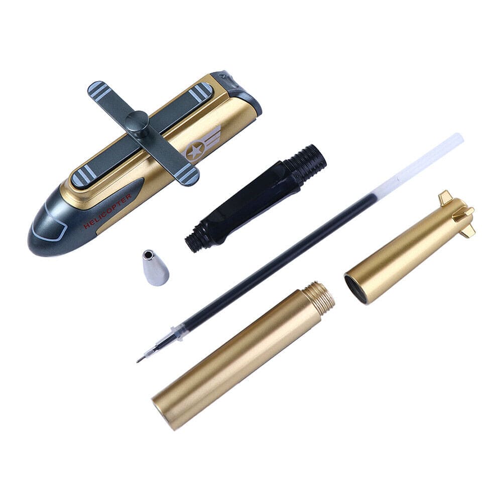 Creative Helicopter Metal Gel Pen, Military Weapon Fighter Helicopter Pen, Student Pen Stationery, Dry Student Exam Signature Pen, Quick Dry School Supplies Signature Pen, Combat Helicopter School Gel Pen