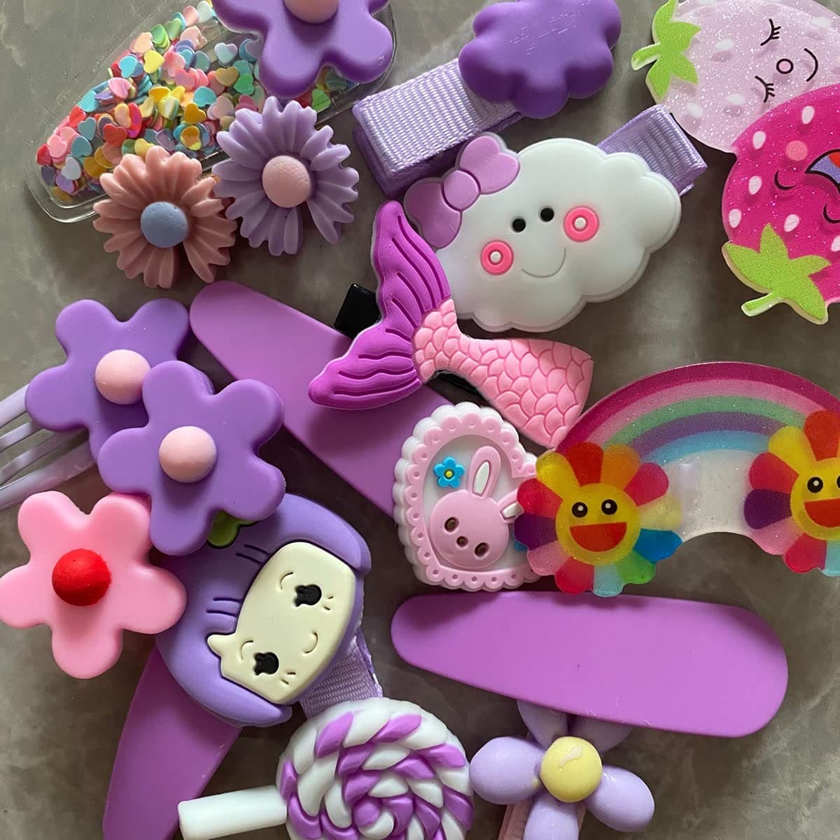 Set Of 14 Baby Hair Clips Card, Creative Sweet Kid Side Tassels Clips, Tiny Hair Clips for Baby Girls, Princess Decorative Hair Accessories