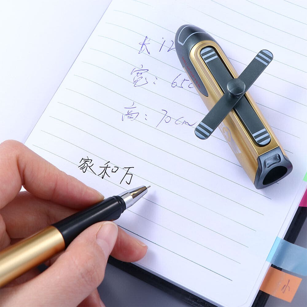 Creative Helicopter Metal Gel Pen, Military Weapon Fighter Helicopter Pen, Student Pen Stationery, Dry Student Exam Signature Pen, Quick Dry School Supplies Signature Pen, Combat Helicopter School Gel Pen