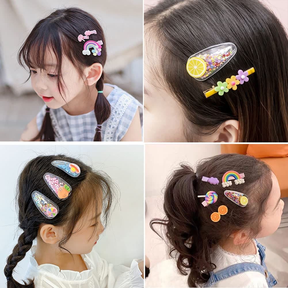 Set Of 14 Baby Hair Clips Card, Creative Sweet Kid Side Tassels Clips, Tiny Hair Clips for Baby Girls, Princess Decorative Hair Accessories