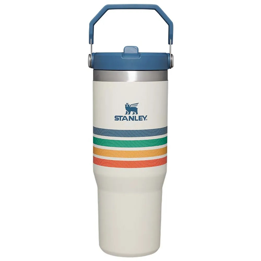 The IceFlow™ Flip Straw Tumbler | 30 OZ - Cream Strip