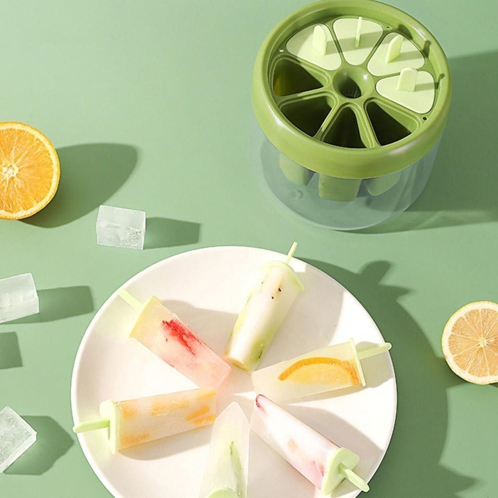 8 Cell Ice Cream Molds, Handmade Dessert Popsicle Mold for Freezer, Reusable Ice Pop Maker Mold, Home Made Ice Lolly Popsicle Molds, Juice Popsicle Maker, Easy Release Popsicle Maker With Stick, Kitchen Mini Popsicle Mold for Kids