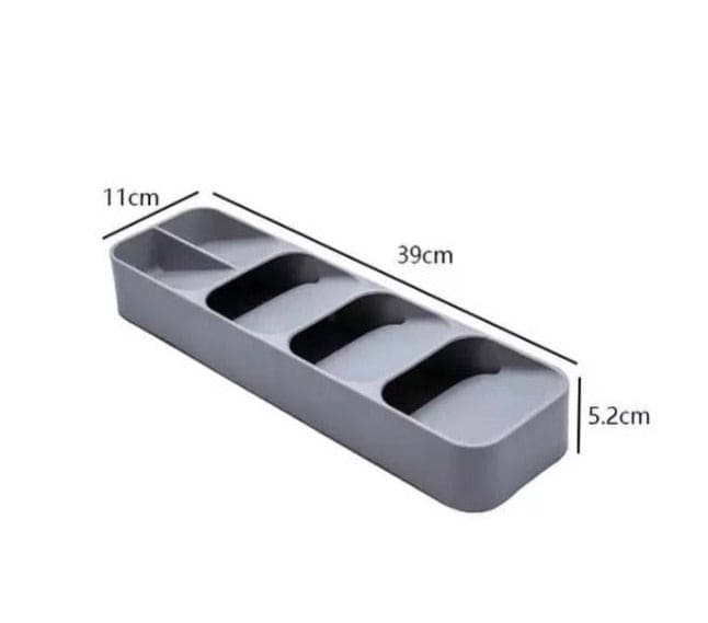 Cutlery Organizer, Kitchen Drawer Storage Tray, Plastic Spoon Container