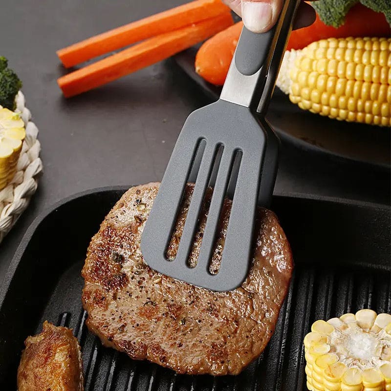 Silicon Non Stick Food Tong, Silicone Food Meat Salad Clamp, BBQ Bread Serving Cooking Clip, Foldable Barbecue Baking Tongs, Nylon Shank Dessert Tweezer Cooking Clamp, Heat-Resistant Bread Steak Serving Clips